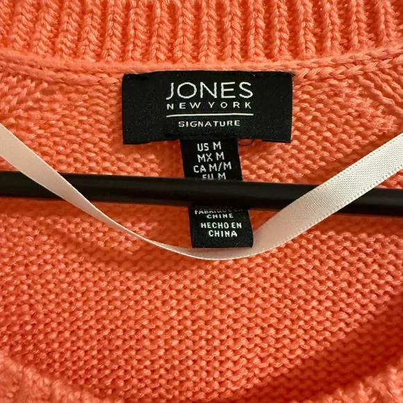 NWOT Jones New York Coral Crew Neck Sweater - Picture 2 of 3